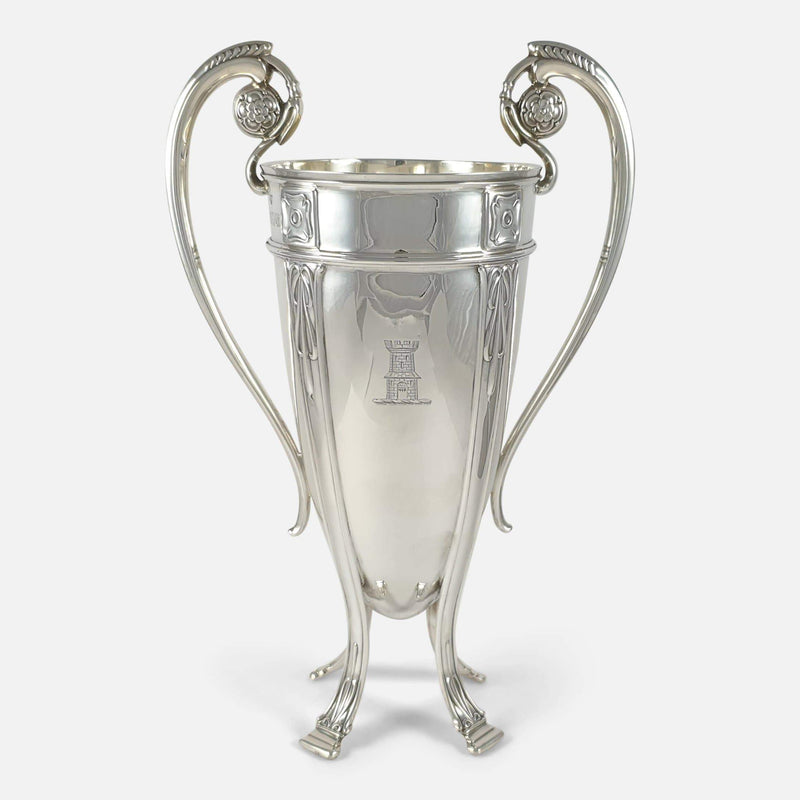 the sterling silver vase viewed from the front