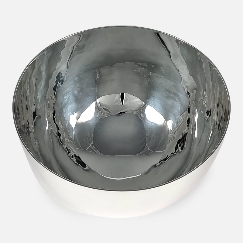 a birds eye view of the sterling silver bowl