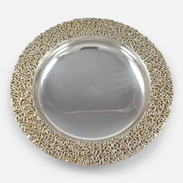 a birds eye view of the silver gilt dish