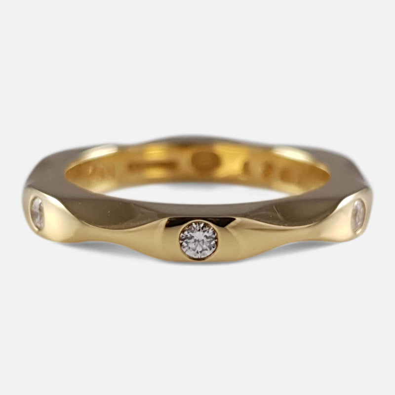 the Georg Jensen 18ct gold diamond ring viewed from the front