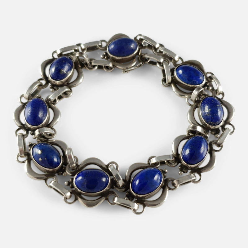 the lapis lazuli bracelet viewed from above