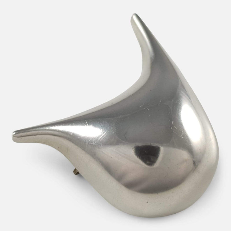 the Georg Jensen Danish Silver Brooch #329, designed by Nanna & Jørgen Ditzel, viewed from the front