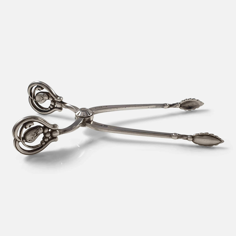 Georg Jensen Silver Blossom Pattern Sugar Nips Tongs Circa 1933-1944 - Argentum Antiques & Collectables