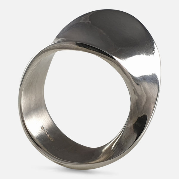 the Georg Jensen Sterling Silver MÖBIUS Ring viewed from the right