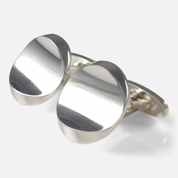 the pair of cufflinks viewed and an angle