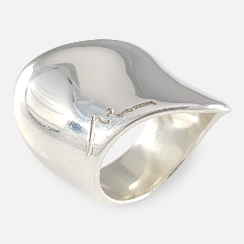 a birds eye view of the Georg Jensen sterling silver modernist ring