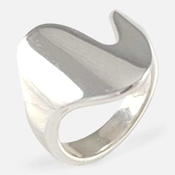 the Georg Jensen sterling silver ring viewed from above