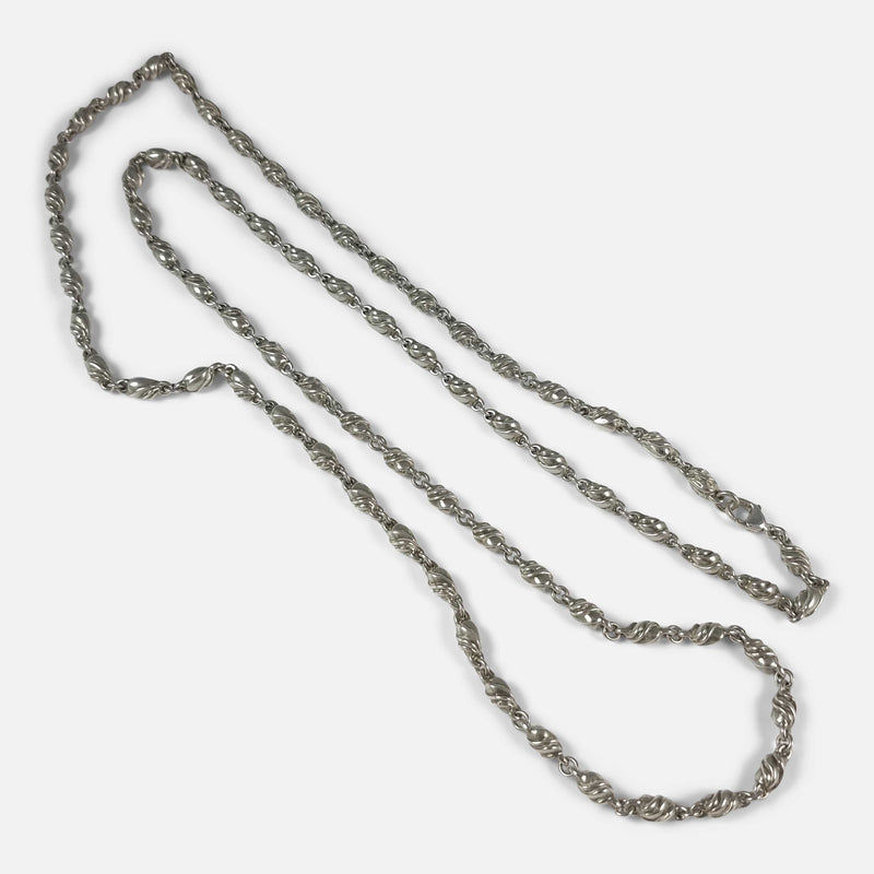 the necklace viewed diagonally