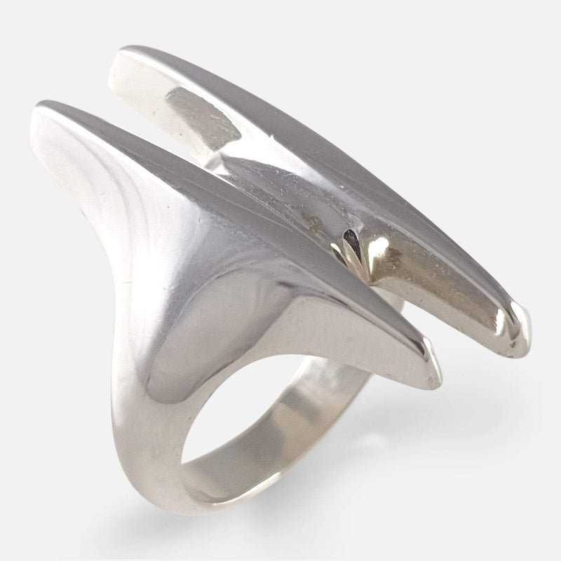 the Georg Jensen sterling silver ring viewed from above