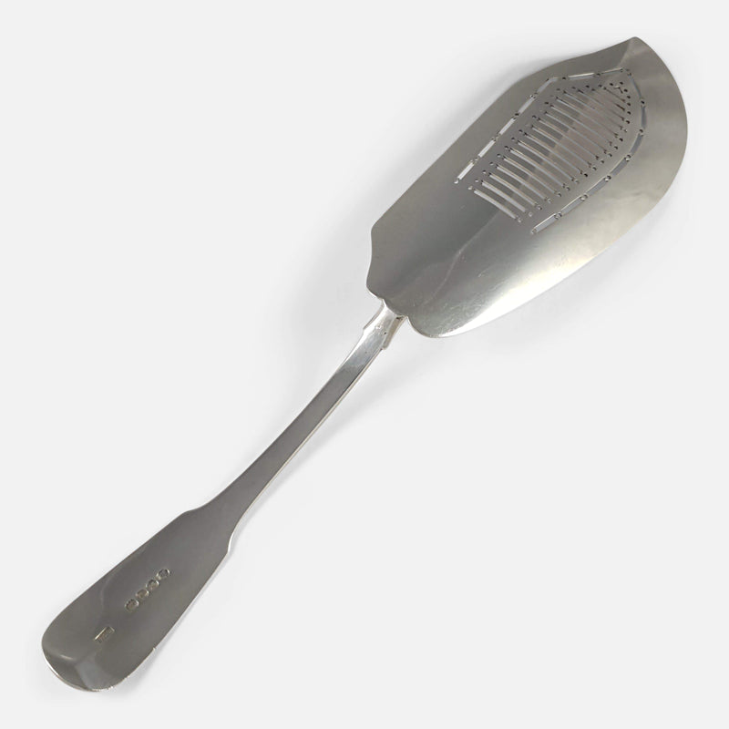 the fish slice turned on its front to view the back