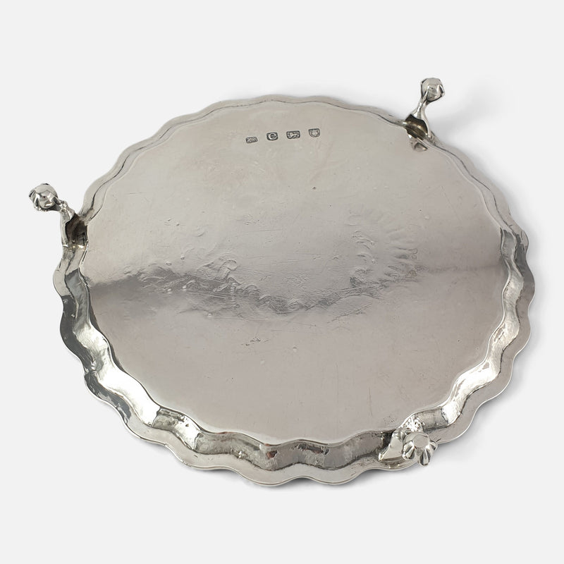 a view of the underside of the salver