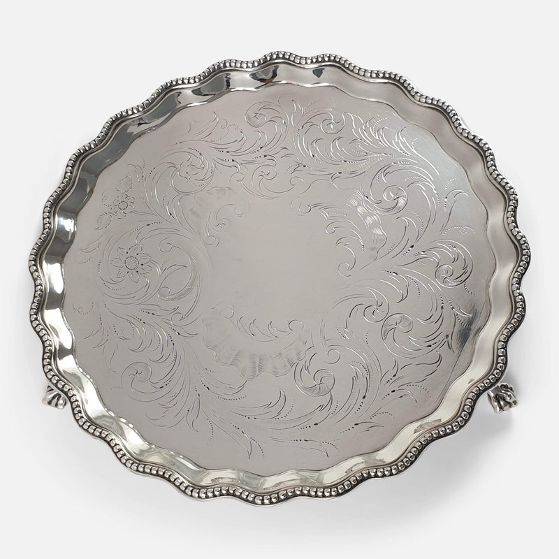 the salver tilted at a slight angle