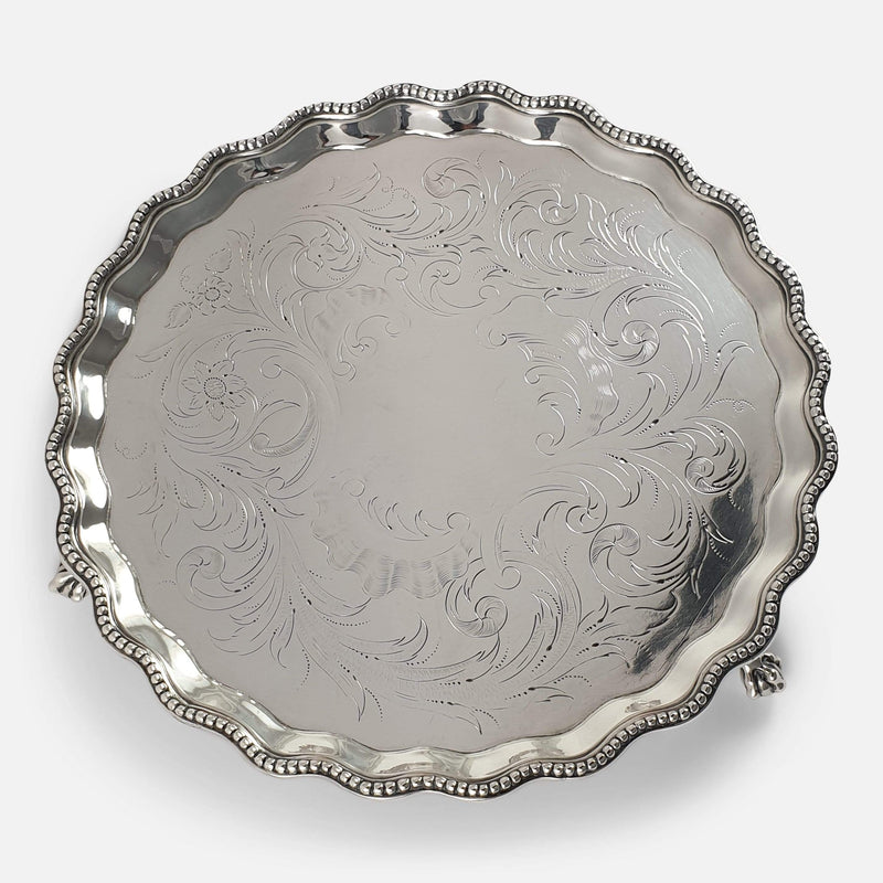 the salver tilted at a slight angle