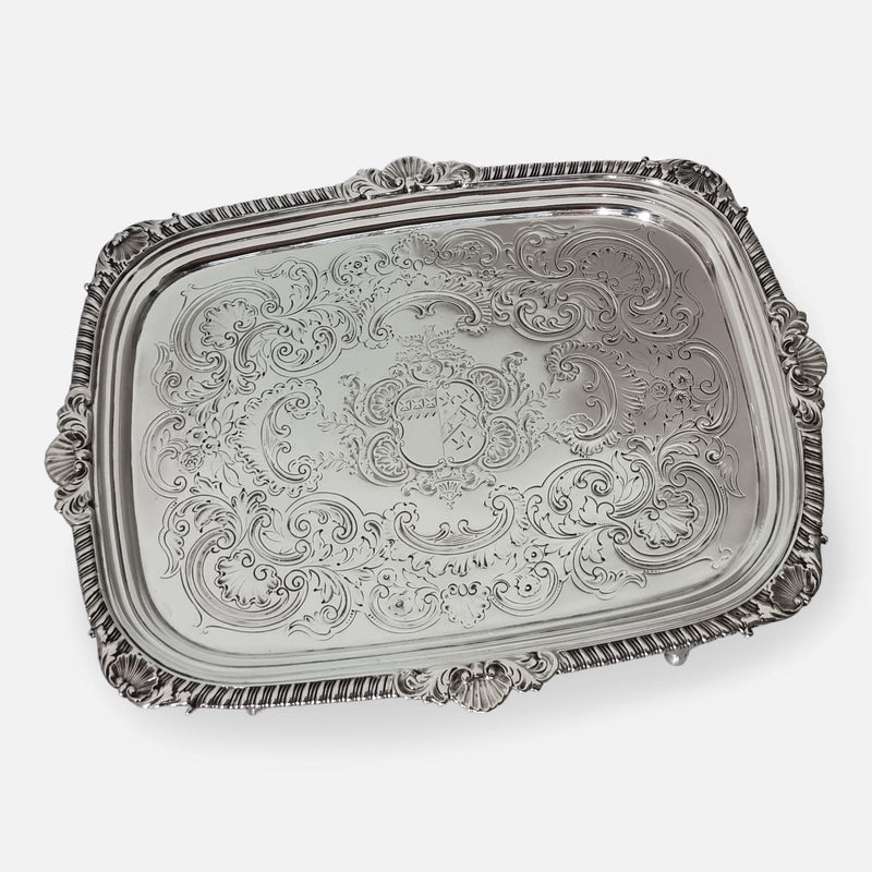 the silver salver viewed at an angle