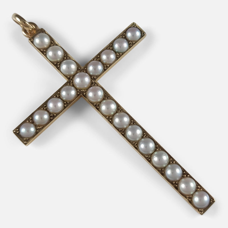 a diagonal view of the cross pendant