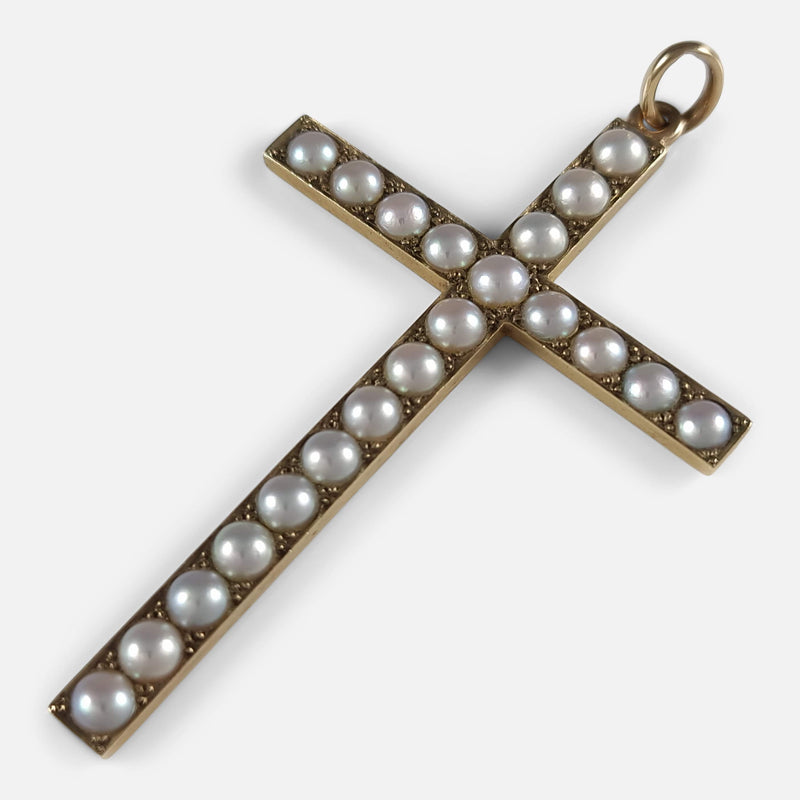 the cross pendant viewed diagonally