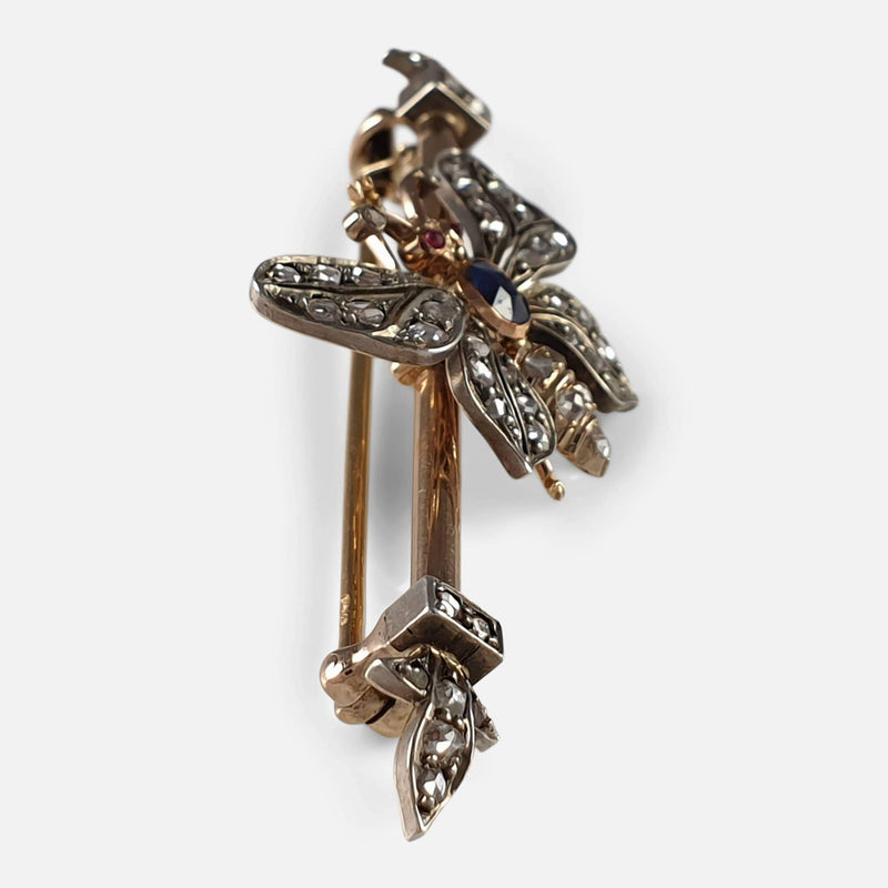 the brooch viewed from the left side on