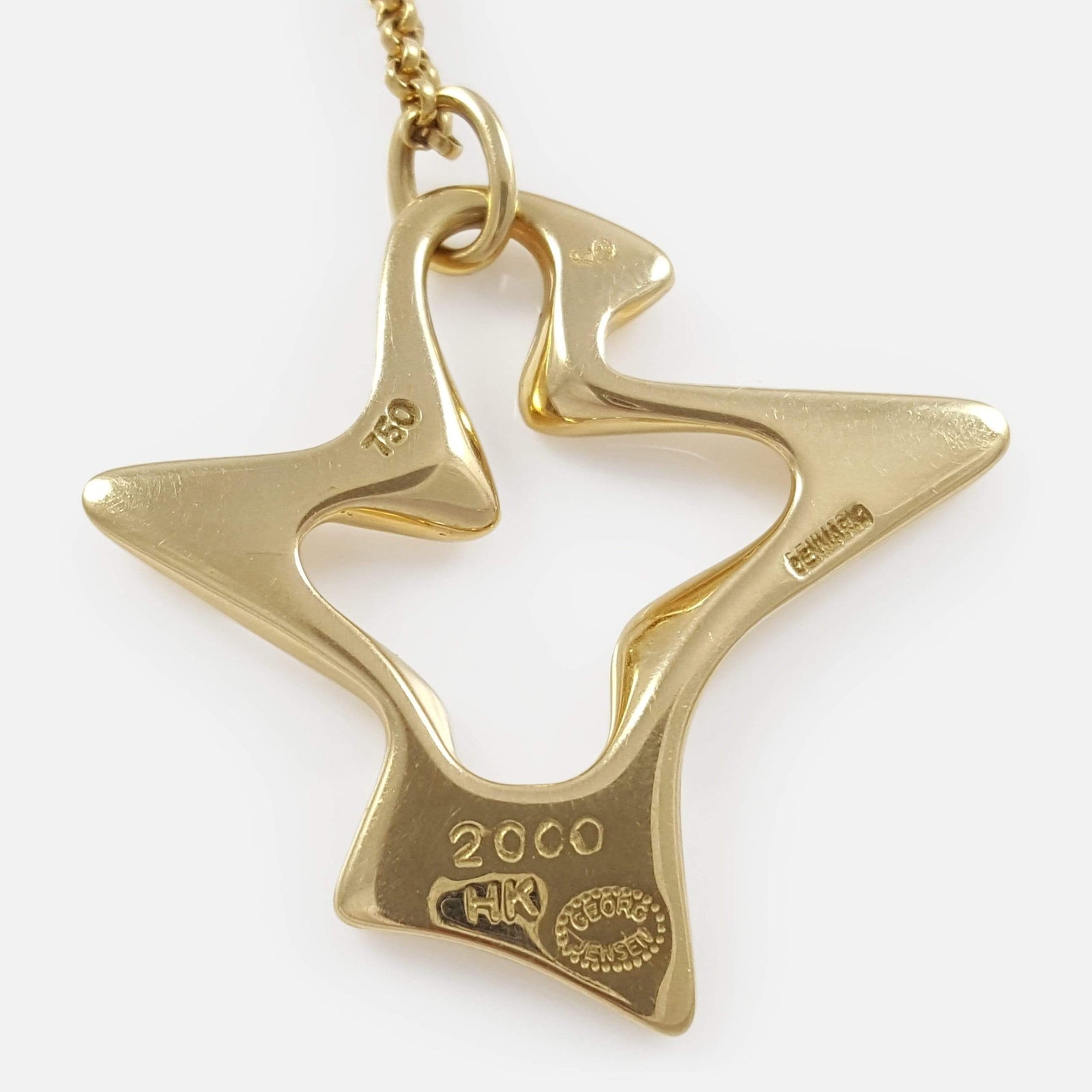 Georg Jensen 18ct Gold Splash Pendant and Chain