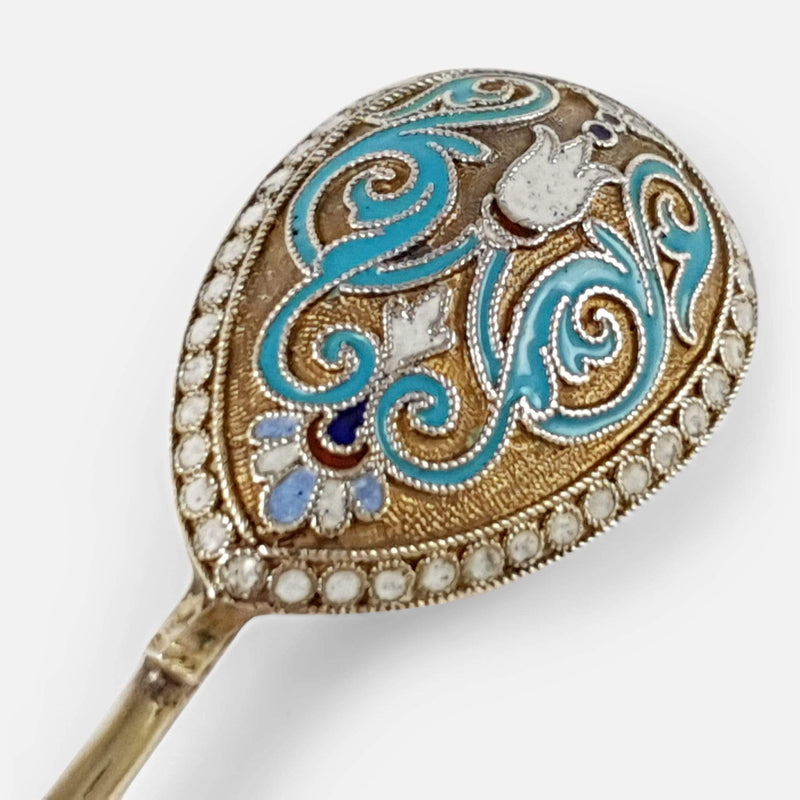 the back of the bowl focused on the enamel decoration
