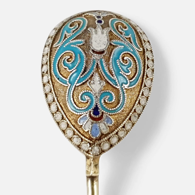 the enamel to the back of the bowl