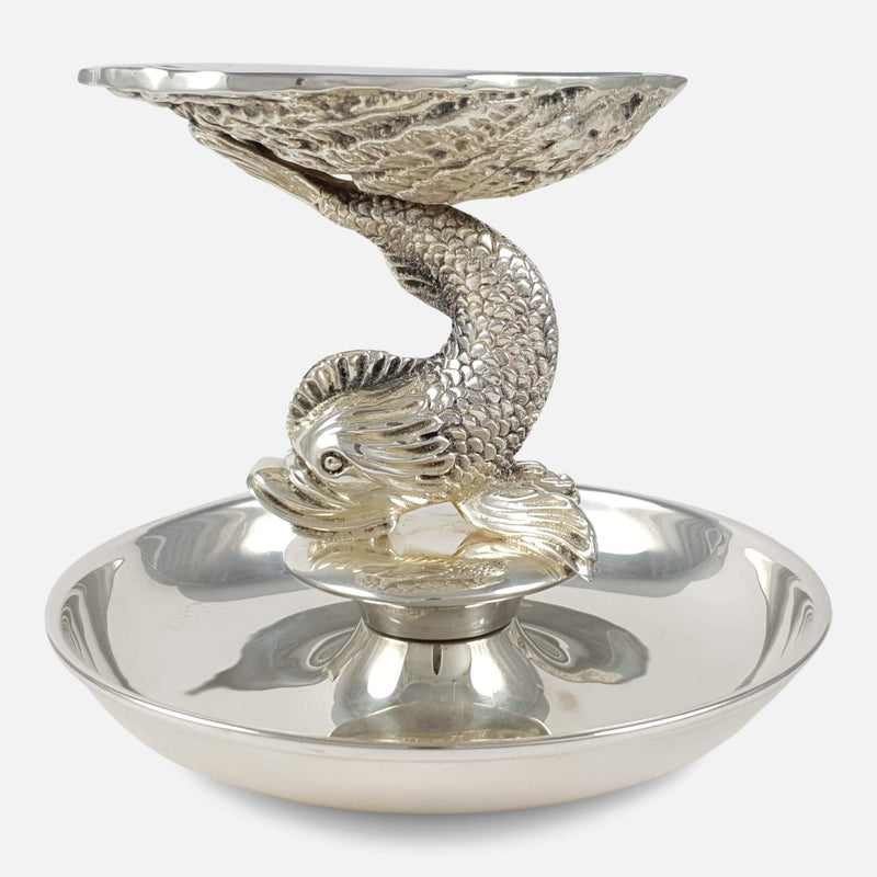 the Irish Silver Centrepiece Dish viewed side on