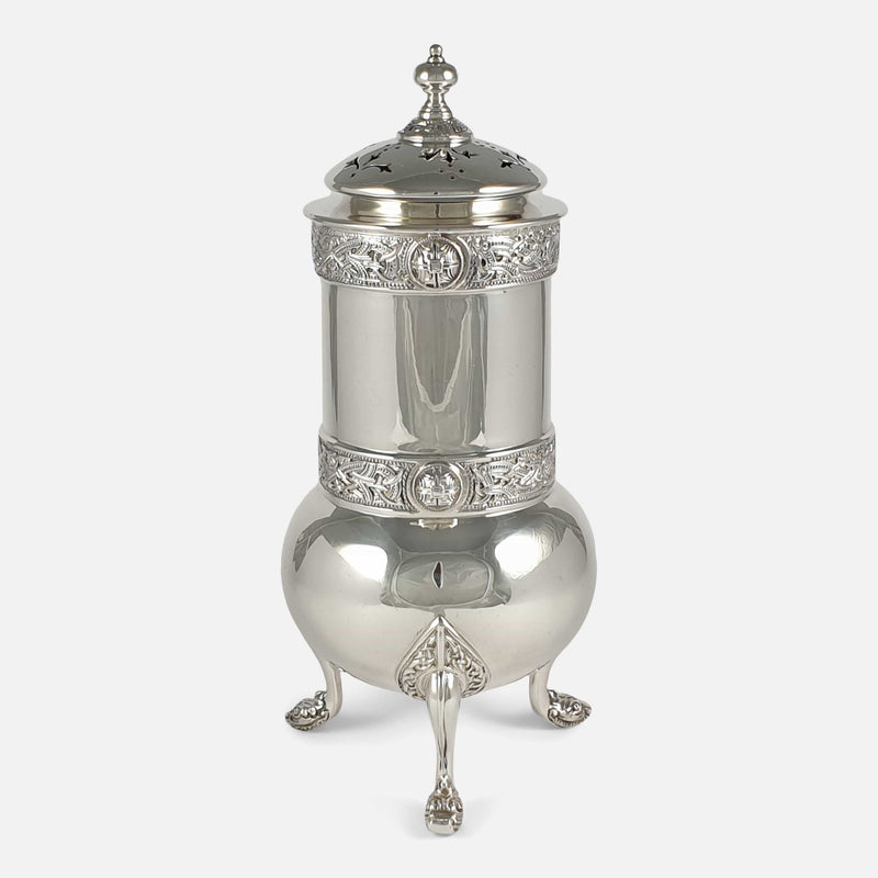 a view of the sugar caster with a foot to forefront