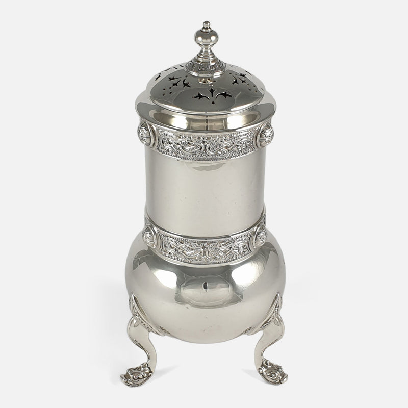 the silver sugar caster viewed