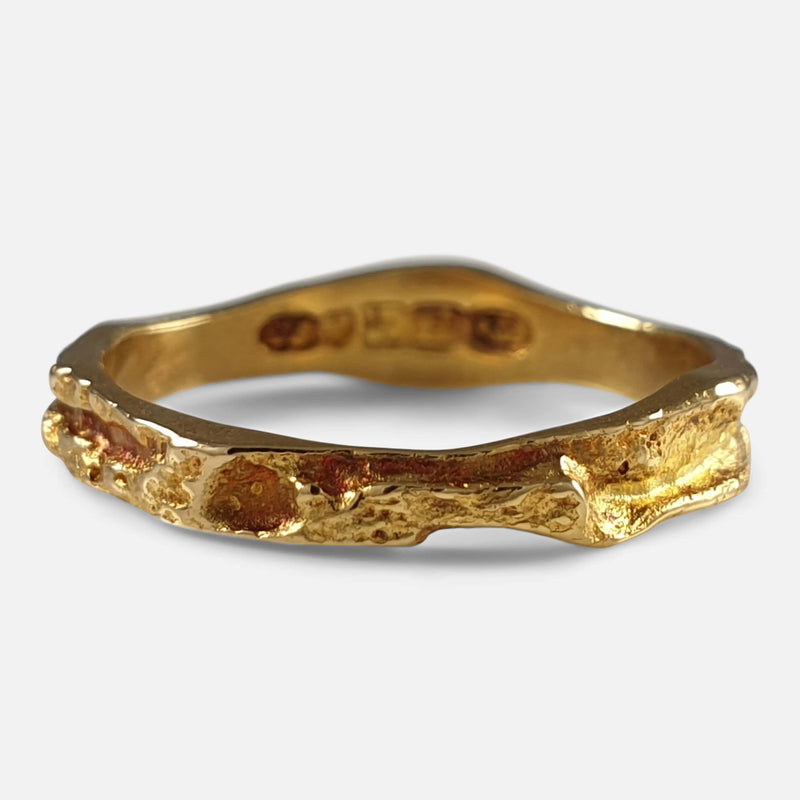 Lapponia 18ct Yellow Gold "Lapp gold" Ring Band Björn Weckström 1987 viewed from the front