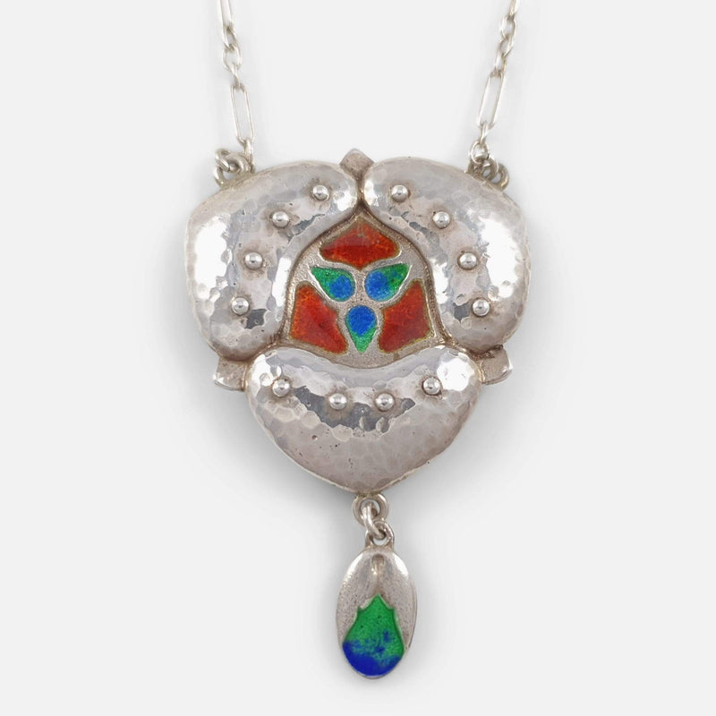 focused on the enamel to the front of the pendant