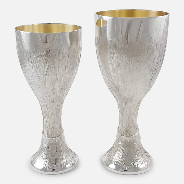 Pair of Elizabeth II Silver Court Cups Christopher Lawrence viewed from the front
