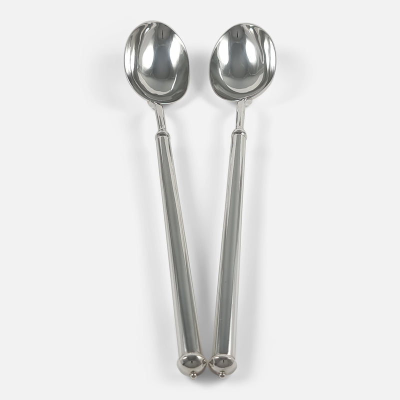 the serving spoons viewed from a slightly raised position