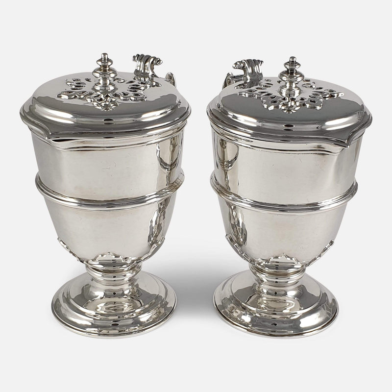 a view of the pair of silver jugs