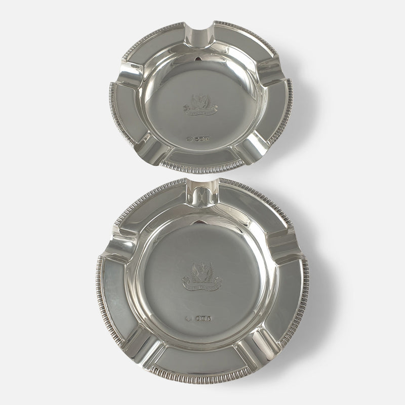 the pair of ashtrays with one above the other