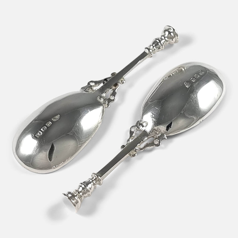 the pair of spoons face down