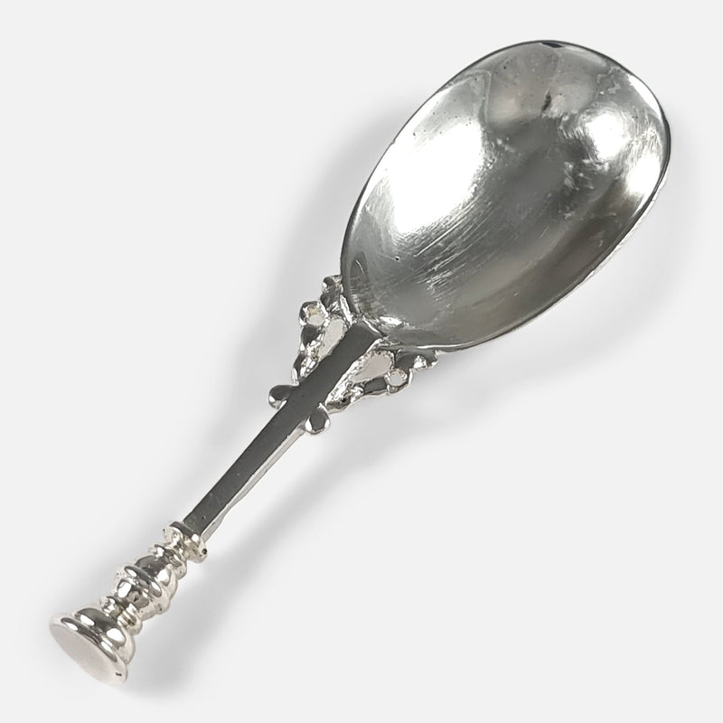 focused on one of the tea caddy spoons
