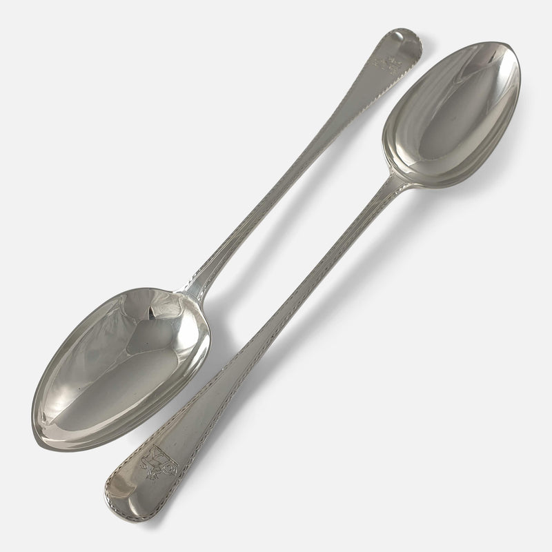 the pair of stuffing or basting spoons viewed diagonally