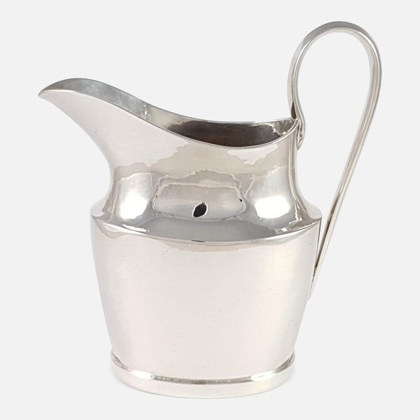 Portuguese Silver Cream Jug Circa 1800s viewed from the right side