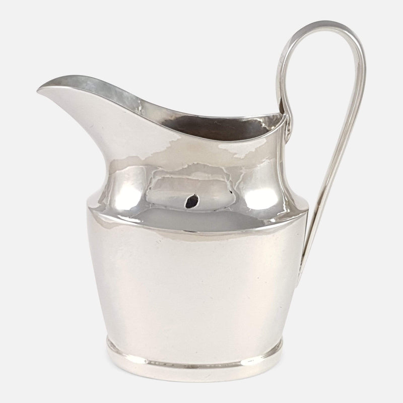 Portuguese Silver Cream Jug Circa 1800s viewed from the right side