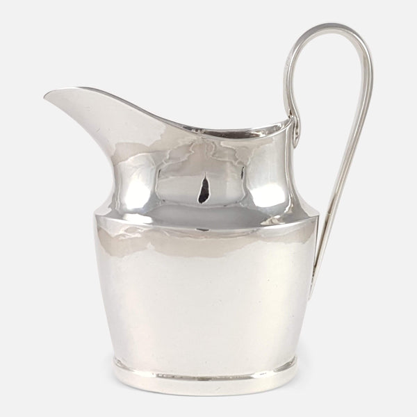 Portuguese Silver Cream Jug Circa 1800 viewed from the right side