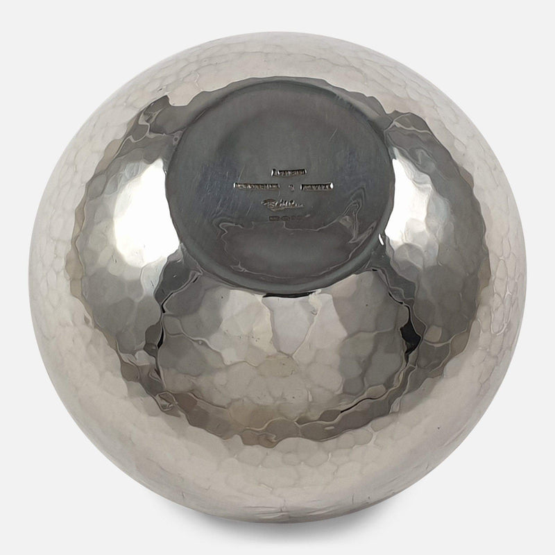 the bowl turned upside to view the underneath