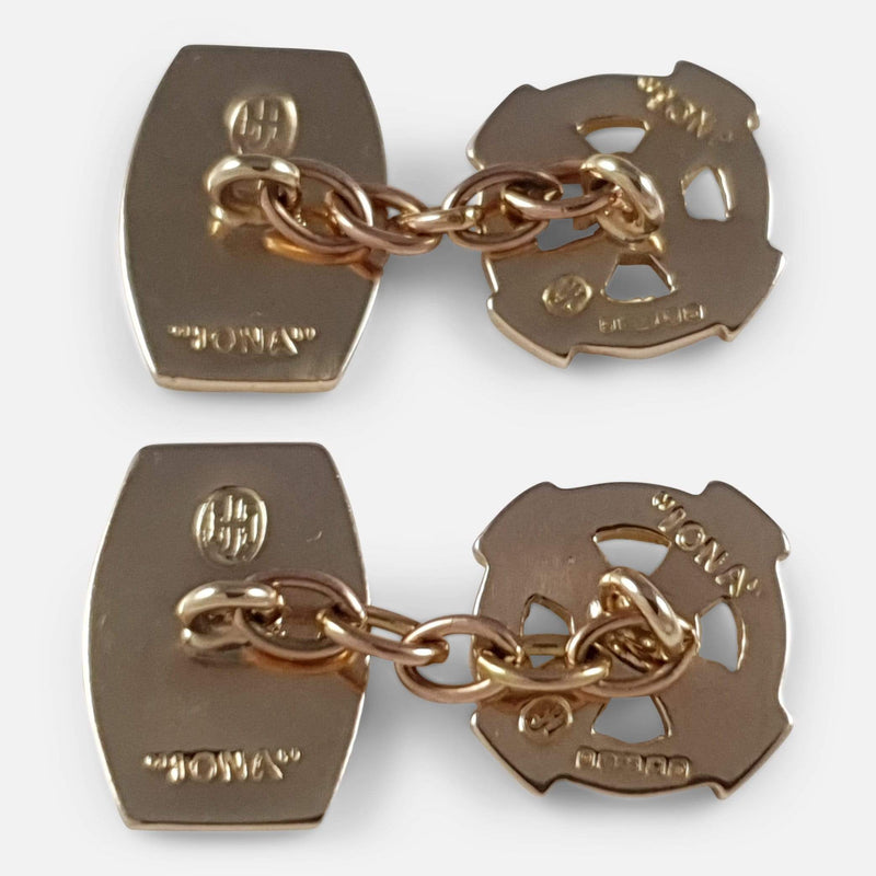 the back of both pairs of cufflinks