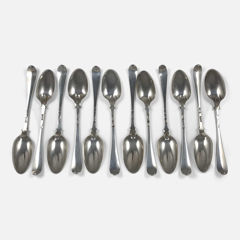 the teaspoons viewed face down
