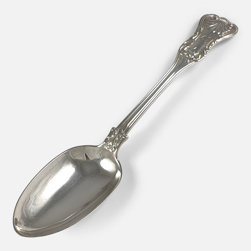 one of the spoons viewed diagonally with bowl to forefront