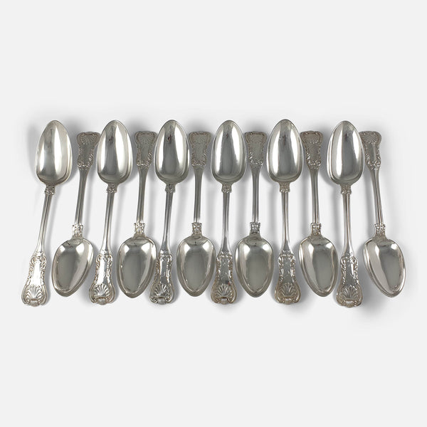 the George III sterling silver table spoons viewed from above