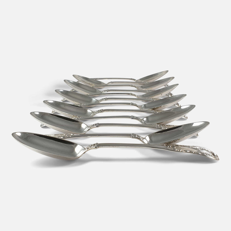 the spoons viewed in a row side on