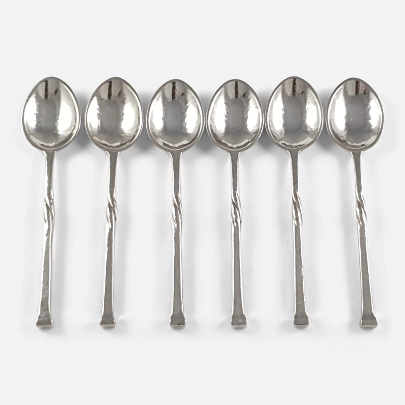 the set of 6 spoons viewed from above