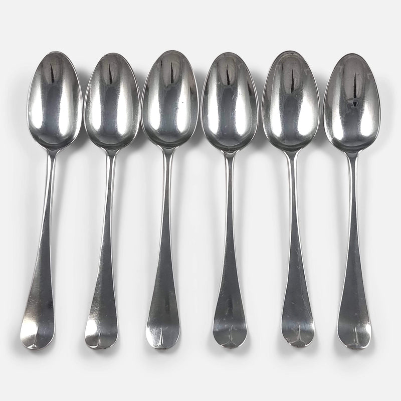 a birds eye view of the spoons in a row