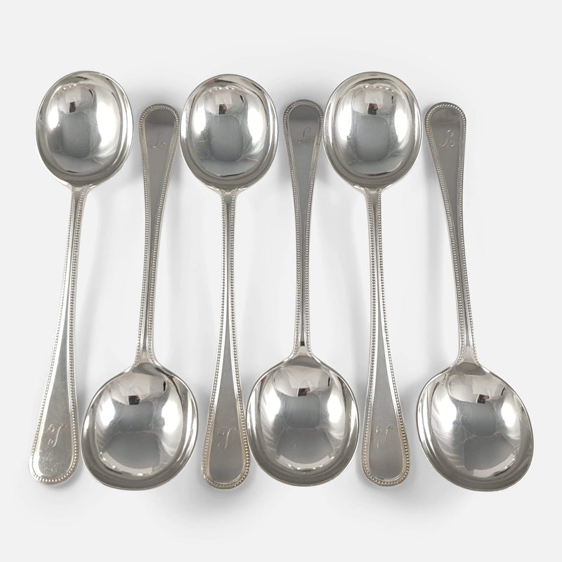 the set of 6 spoons viewed from above