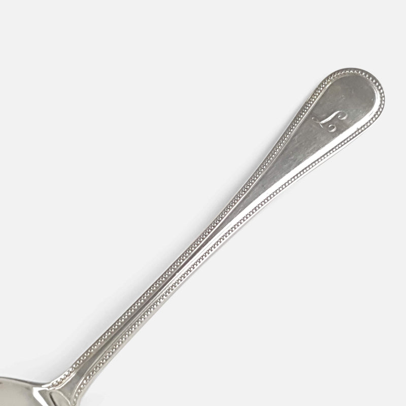 focused on the one of the spoons handles