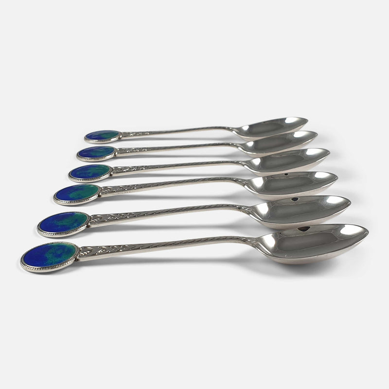 the silver teaspoons viewed side on